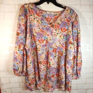 NWOT Gorgeous floral Entro boutique oversized floral blose.. flowy sleeves more